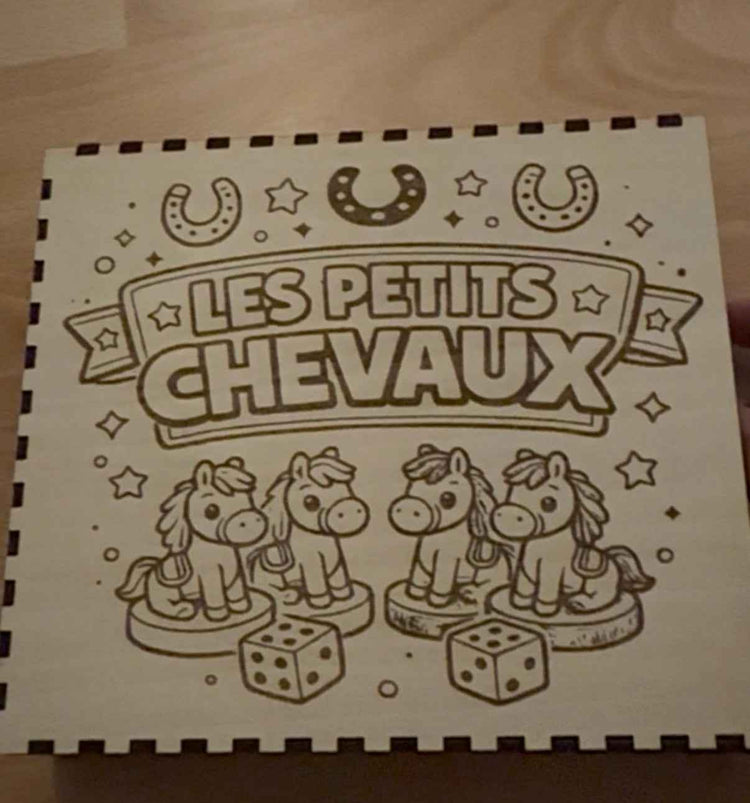 Jeu de Société Petits Chevaux en Bois – Jeu Familial Classique - Douce gravure