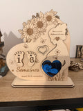 Compte à Rebours Naissance – Cadeau Grossesse Personnalisé en Bois