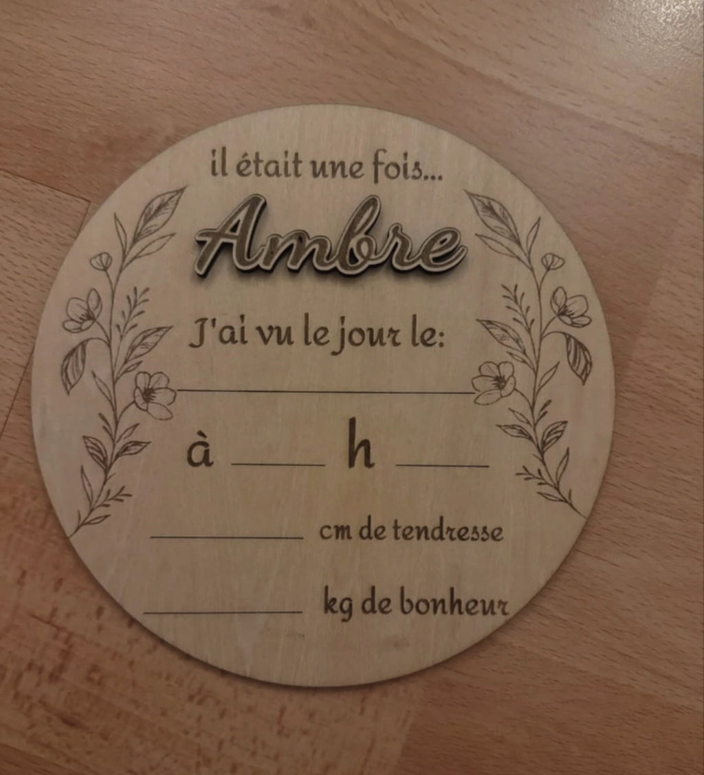 Cadre Naissance Personnalisable – Il Était Une Fois