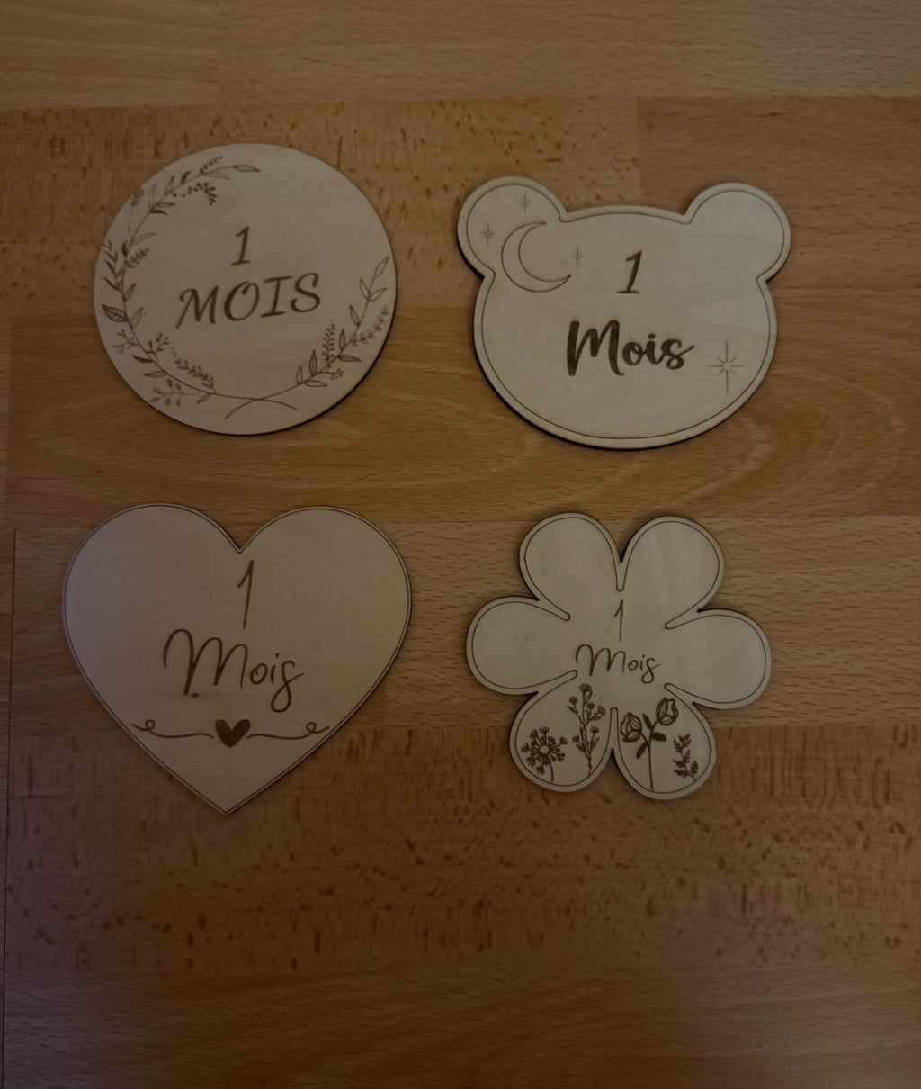 Cartes Étapes Bébé Personnalisables – 1 Mois à 1 An