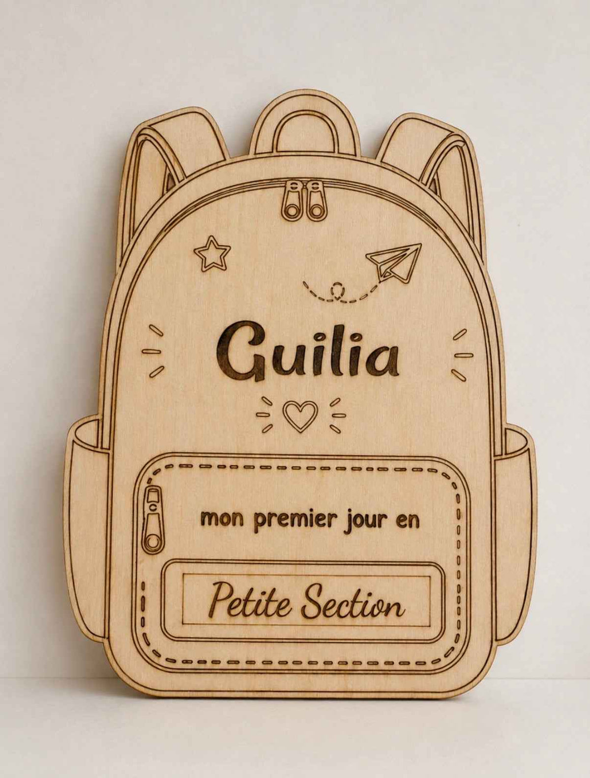 Pancarte Rentrée Scolaire Personnalisée - Douce gravure